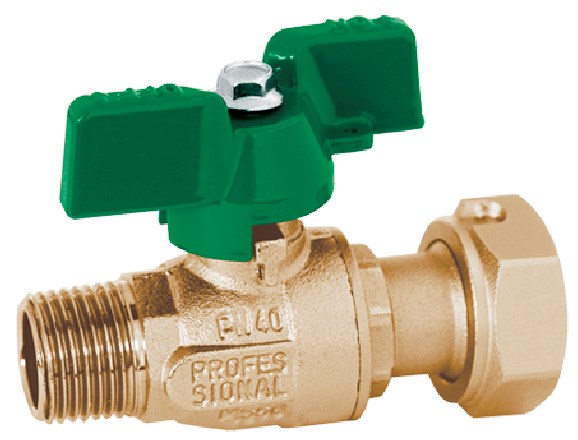 Sulkuventtiili mittariliittimellä sk R1/2"x3/4"
