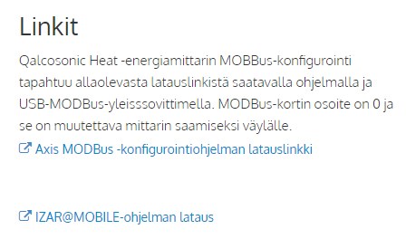 Kuvakaappaus IZAR@MOBILE-ohjelman latauslinkistä